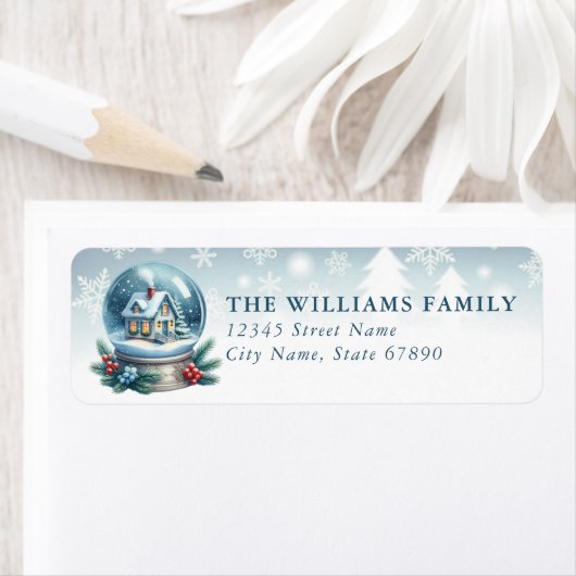 Snow Globe Return Address Labels (Insitu)