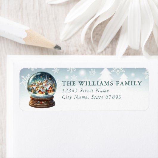 Snow Globe Return Address Labels (Insitu)