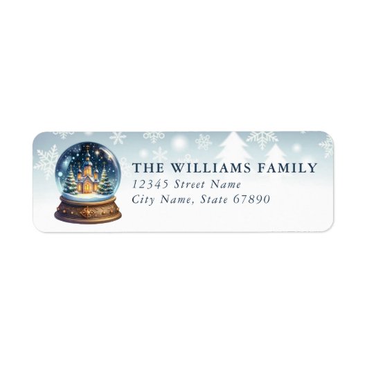 Snow Globe Return Address Labels (Voorkant)