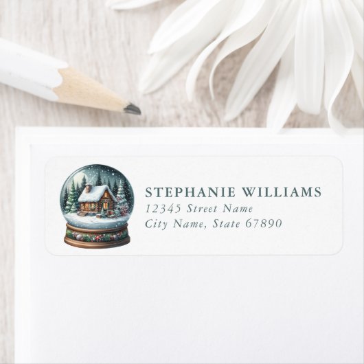 Snow Globe Return Address Labels (Insitu)