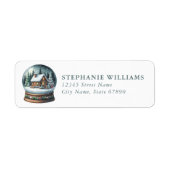 Snow Globe Return Address Labels (Voorkant)