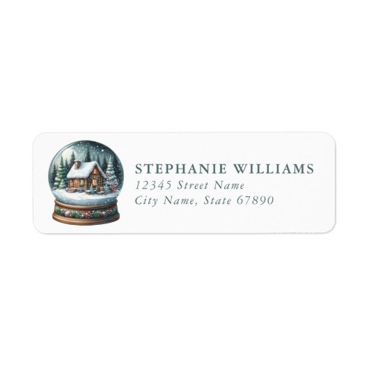 Snow Globe Return Address Labels (Voorkant)