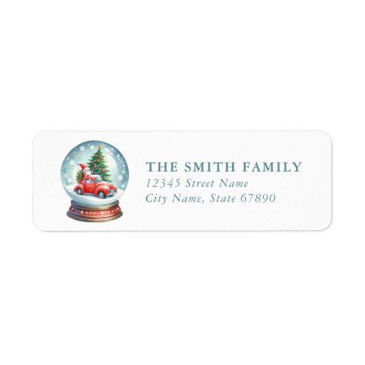 Snow Globe Return Address Labels (Voorkant)