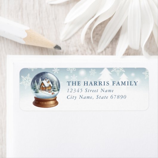 Snow Globe Return Address Labels (Insitu)