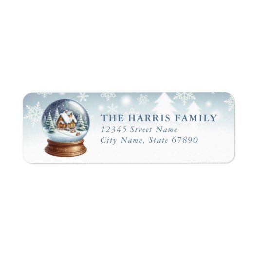 Snow Globe Return Address Labels (Voorkant)