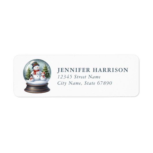 Snow Globe Return Address Labels (Voorkant)