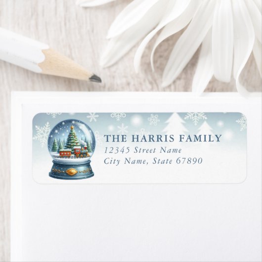 Snow Globe Return Address Labels (Insitu)