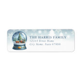 Snow Globe Return Address Labels (Voorkant)