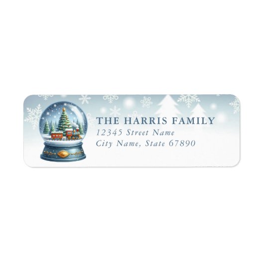 Snow Globe Return Address Labels (Voorkant)
