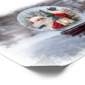 Snow Globe Santa Foto Afdruk (Hoek)