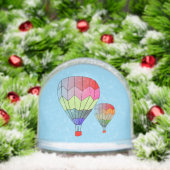 Snow Globe - Striped Hot Air Balloons Sneeuwbol (Kerstmis)