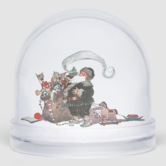 Snow Globe Vintage Santa Merry Christmas Sneeuwbol (Voorkant)