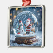 Snow globe with Santa, a Reindeer and Snowman Metalen Ornament (Links)