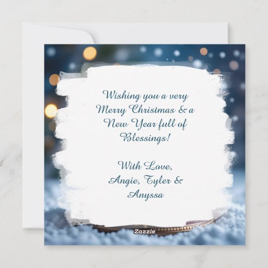 Snow Globe with Snowman and Santa Christmas Feestdagenkaart (Achterkant)