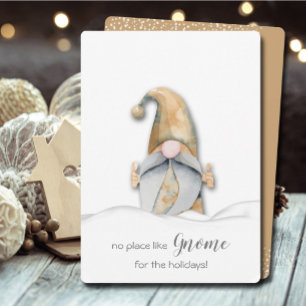 Snow Gnome Flat Kerstmis Feestdagenkaart