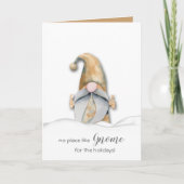 Snow Gnome kerst afgerond Feestdagen Kaart (Voorkant)