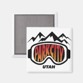 Snow Goggles Park City Utah Reizen Ski souvenir Magneet (Voorkant / Achterkant)