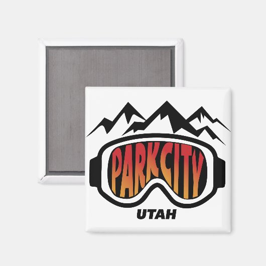 Snow Goggles Park City Utah Reizen Ski souvenir Magneet (Voorkant / Achterkant)