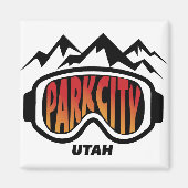 Snow Goggles Park City Utah Reizen Ski souvenir Magneet (Voorkant)