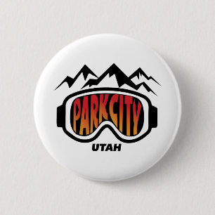 Snow Goggles Park City Utah Travel Ski souvenir Ronde Button 5,7 Cm