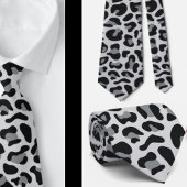Snow Grey Leopard Print Groomsmen Punk bruiloft Stropdas