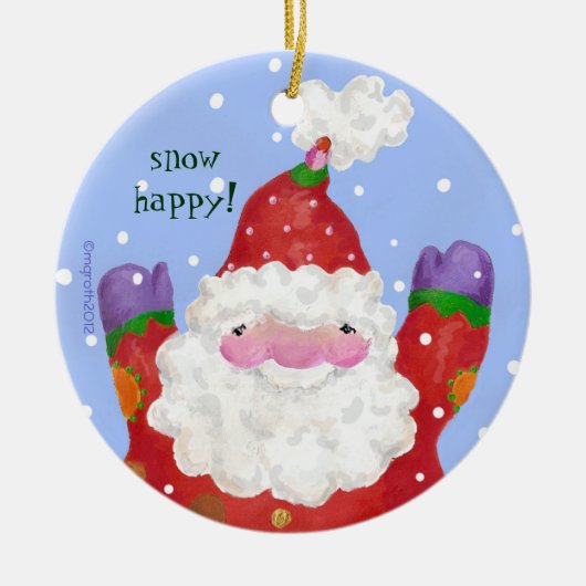 Snow Happy Photo-Ornament Keramisch Ornament (Voorkant)