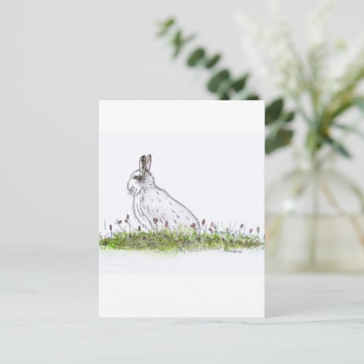 Snow Hare Briefkaart (Staand voorkant)