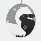 SNOW HARE KERAMISCH ORNAMENT (Links)