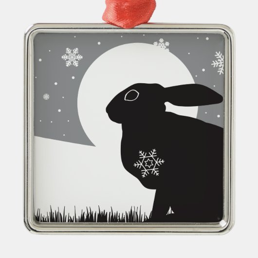 SNOW HARE METALEN ORNAMENT (Voorkant)