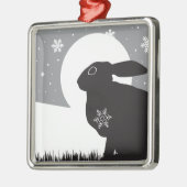 SNOW HARE METALEN ORNAMENT (Links)