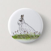 Snow Hare Ronde Button 5,7 Cm (Voorkant)