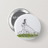 Snow Hare Ronde Button 5,7 Cm (Voorkant /achterkant)