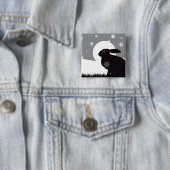 SNOW HARE VIERKANTE BUTTON 5,1 CM (In situ)