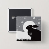 SNOW HARE VIERKANTE BUTTON 5,1 CM (Voorkant /achterkant)