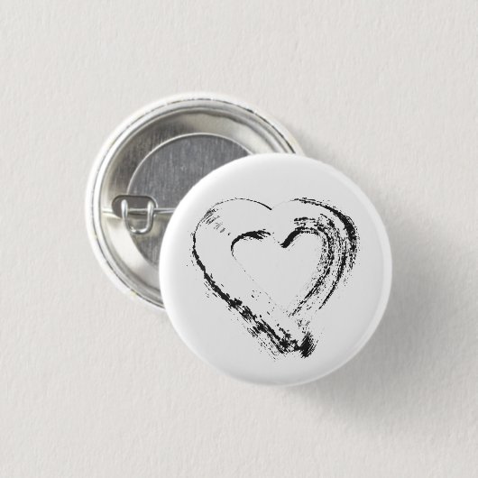 Snow Heart 1 inch ronde Button (Voorkant /achterkant)