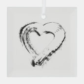 Snow Heart-Ornament Glas Ornament (Achterkant)