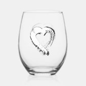 Snow Heart wijnglas Zonder Voet (Achterkant)