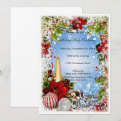 Snow Herfst Candles Baubles Kerstfeest Uitnodigen Kaart (Voorkant / Achterkant)