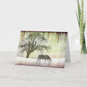 Snow Horse Holiday met kerstmis Kaart