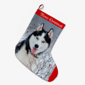Snow Husky Grote Kerstsok (Voorkant (Hangend))