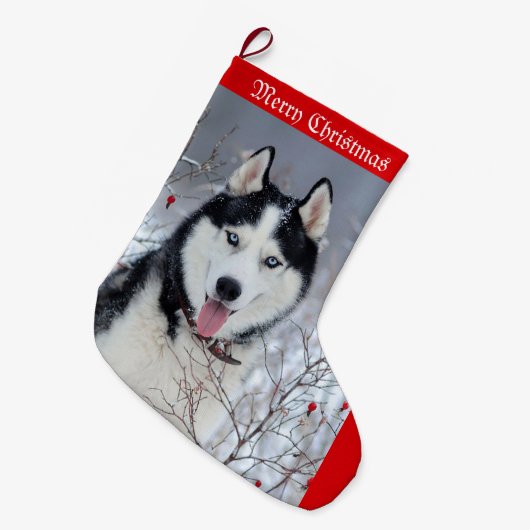 Snow Husky Grote Kerstsok (Voorkant (Hangend))