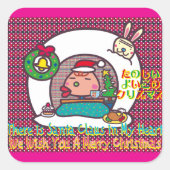 Snow Hut(Japanese 'Kamakura') Vierkante Sticker (Voorkant)