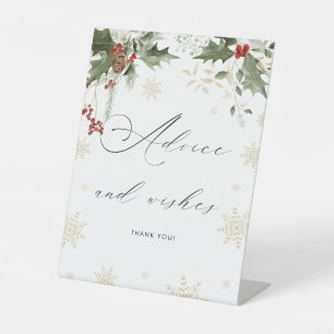 Snow in Love Advies & Wensen Vrijgezellenfeest Reclamebord Met Voetstuk