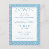 Snow In Love Blue Snowflake Bridal Shower Uitnodiging Briefkaart (Voorkant)