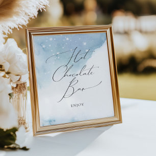 Snow in Love Blue Vrijgezellenfeest Hot Chocolate  Poster