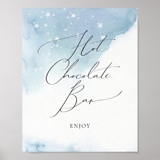 Snow in Love Blue Vrijgezellenfeest Hot Chocolate  Poster (Voorkant)