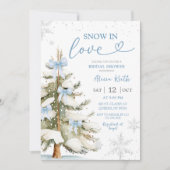 Snow in Love Blue Winter Bridal Shower Kaart (Voorkant)