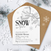 Snow In Love Bow Baby shower Sneeuwvlok Winterboog Kaart