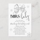 Snow In Love Bow Winter Books for Baby Shower Informatiekaartje (Voorkant)