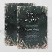 Snow In Love Bridal Shower Kaart (Voorkant / Achterkant)